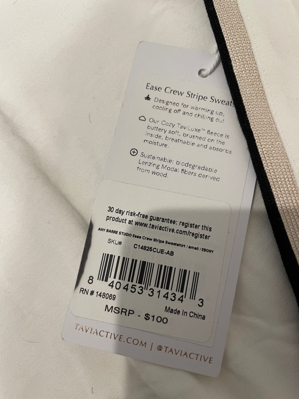 Barre Social Club Women's Cream Pullover Sweatshirt - Picture 2 of 3